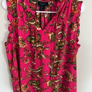 RACHEL Rachel Roy Fuchsia Floral Sleeveless Top